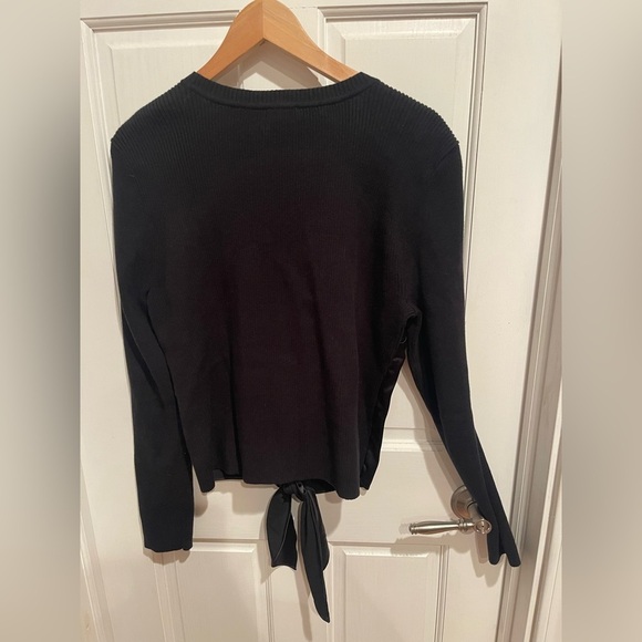 CAbi Crosstie Pullover Ribbed Knit Top S - Picture 5 of 6